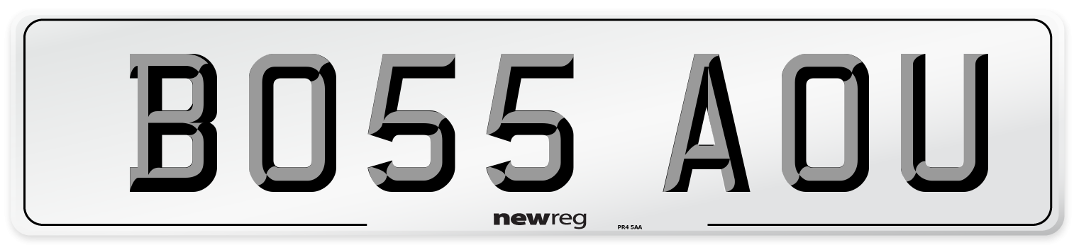 BO55 AOU Number Plate from New Reg